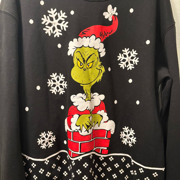 THE GRINCH NAUGHTY LIGHTED CHRISTMAS PULLOVER SWEATSHIRT SIZE L - Picture 2 of 9
